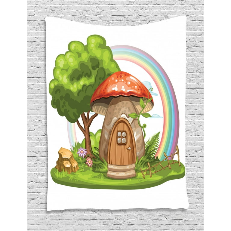 Mushroom discount house tapestry