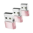 thumbnail image 4 of Adaptador convertidor 3x Tipo-C 3.1 a USB 2.0 para transmisión de datos de auriculares Rosa, 4 of 9