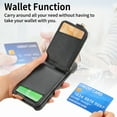 thumbnail image 3 of ELEHOLD for iPhone 15 Pro Max Luxury Leather Wallet Case with Back Flip Card Slots RFID Blocking Zipper Cash Pocket Stand Function Ring Holder Support Magnetic Car Mount Shockproof Case,black, 3 of 9
