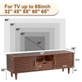 thumbnail image 3 of Alohappy Mid-Century Modern TV Stand for TVs up to 60 inch, Sliding Door Wood TV Console with Storage Cabinet, Home Media Entertainment Center for Living Room (Vintage Brown), 3 of 10