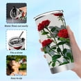 thumbnail image 6 of 20oz Double-Wall Vacuum Insulated Stainless Steel Tumbler with Straws Sports Mugs BPA-Free Red Roses on The Wall, 6 of 7