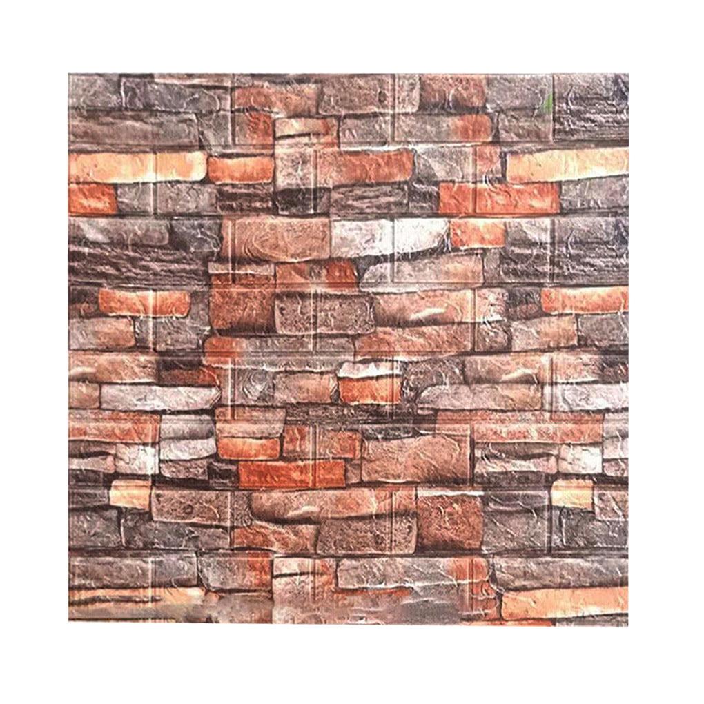 3D Wall Paper Brick Stone Rustic Effect Self-adhesive Wall Sticker Home Decor HY 