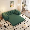 thumbnail image 4 of 78.7" Sleeper Sofa Bed,3-in-1 Teddy Fabric Multi-Functional Foldable Sofa Bed for Living Room,Guest Bed,Playroom,Green, 4 of 7