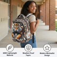 thumbnail image 4 of HELLHERO Tiger Aztec Pattern Padded Breathable Straps Shoulder Bookbag for Back to School Elementary School, Padded Shoulder Straps Lightweight 600D Polyester School Bag, 4 of 8