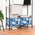 thumbnail image 3 of Yayeee Foldable Storage Basket for Shelves with Handles Waterproof Cloth Bins, Blue Pattern, 3 of 7
