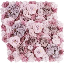 Aonewoe 2 Pack Artificial Flower Wall Panels 16" x 24" Dusty Pink Rose Flower Wall Mat Silk Flower Panels for Backdrop Ceremony Wedding Wall Decoration