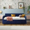 thumbnail image 3 of Mr. Kate Daphne Upholstered Daybed with Roll Out Trundle, No Box Spring Needed, Twin/Twin Size, Dark Gray Linen, 3 of 8