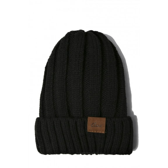 Urban-Peacock Cloie Soft Cable Knit Beanie Winter Hat with Warm Fleece Lining - Black - For Men or Women