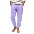 thumbnail image 4 of HKYNLAG Mens Baggy Sweatpants with Pockets Drawstring Elastic Waist Loose Soft Joggers Sweatpants for Workout Running Light Purple M, 4 of 7