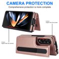 thumbnail image 6 of TECH CIRCLE for Samsung Galaxy Z Fold 4 Wallet Case with S Pen Holder, PU Leather Case with Card Slot Double Magnetic Clasp Kickstand Shockproof Protective Cover for Galaxy Z Fold 4 5G 2022,Rosegold, 6 of 9