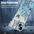 thumbnail image 3 of Magnetic for iPhone 14 Case 6.1", Cute Butterfly Pattern, Glitter Bling Diamond Edge Sparkly Cover Screen Protector Gradient Phone Case Camera Protection for Girls Women -Blue, 3 of 12