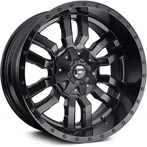 Fuel D596 Sledge 20X9 8X165.1 1Et 87.1Cb Matte Black Gloss Black Lip Wheel