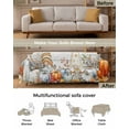 thumbnail image 3 of Eucalyptus Gnomes Sofa Covers for 3 Cushion,Washable Couch Cover for Sectional Sofa Slipcovers with Tassel,Thanksgiving Pumpkin Fall Botanical Wood Loveseat Covers Futon Cover Throw Blanket 71x118, 3 of 8