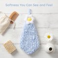thumbnail image 4 of REGALWOVEN 1 Pack Chenille Hand Towel, Hanging Bathroom Hand Towels with Loops, Soft Absorbent Flower Towels Blue-1 6" x 15", 4 of 7