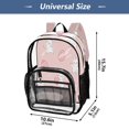 thumbnail image 4 of PVC Transparent Backpacks Clear Backpack for Travel and Outings Cute Bunnies and Pink Eggs, 4 of 7