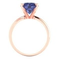 thumbnail image 4 of 2.5 ctw Solitaire Anniversary Ring for Women | Round Cut Simulated Tanzanite | Hyperallergenic Solid 18K Rose Gold, 4 of 5