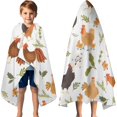 thumbnail image 3 of White Chicken Cartoon Pattern Hooded Bath Towel，60"x35" for Ages 3 To 12 Kids, Quick Dry Lightweight Soft Microfiber Hood Beach Towel Cover Up for Kids, 3 of 7