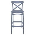 thumbnail image 3 of Luxury Commercial Living 41.75" Gray Solid X Accented Outdoor Patio Bar Stool, 3 of 6