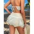 thumbnail image 5 of Women'S Mini Skirt Mesh Flowy Hem Y2K Skirts Multi-Layer Ruffle Trim Skort Champagne S, 5 of 9