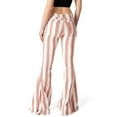 thumbnail image 3 of Saints & Hearts Womens Juniors High Rise Retro Stripe Flares (Burnt Coral, Medium), 3 of 3