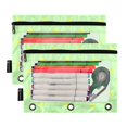 thumbnail image 2 of Dailycode 2 Pack Pencil Pouch for 3 Ring Binder Smooth Zipper Folders with Pockets Clear Window Pencil Case, Light Green Yellow Polka Dot, 2 of 6
