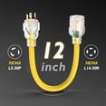 thumbnail image 2 of 10 AWG Gauge 12 Inch RV Generator Adapter Extension Cord, 2 of 6