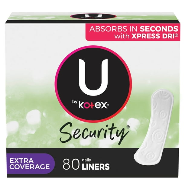 U By Kotex Security Lightdays Panty Liners Light Absorbency Extra Coverage Unscented 80 Count Walmart Com Walmart Com