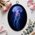 thumbnail image 7 of Canvas Wall Art Mesmerizing Watercolor Jellyfish Cosmic Ocean Depths Art Oval Framed Canvas Prints Vintage Wall Hanging Decor for Home Decorations 8.6"x11.4", 7 of 7