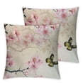 thumbnail image 2 of Acheng Cherry Blossoms Pillow Cover Pink Flowers Cherry Blossom Cushion Pillowcase with Zipper Floral Pillow Covers Decorative Soft Large Bedding Pillow Cases for Couch 2pcs White, 2 of 6