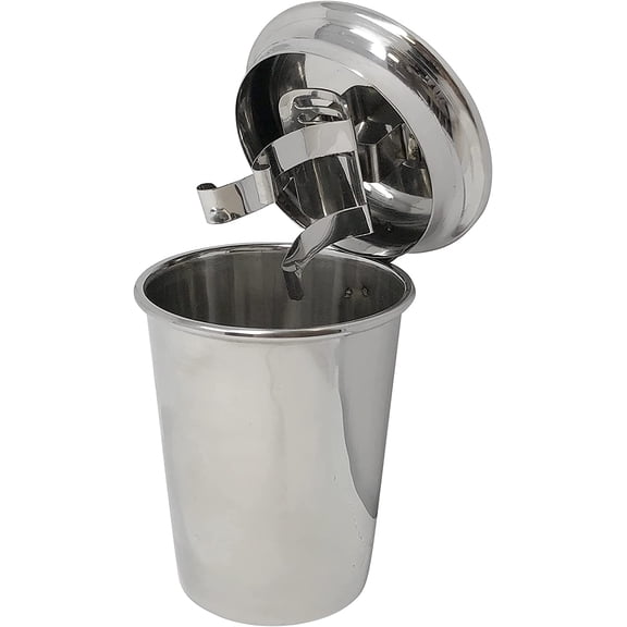Glendale Smokin Ash Polished Stainless Steel Car Cup Holder Ashtray with Cigar Holder
