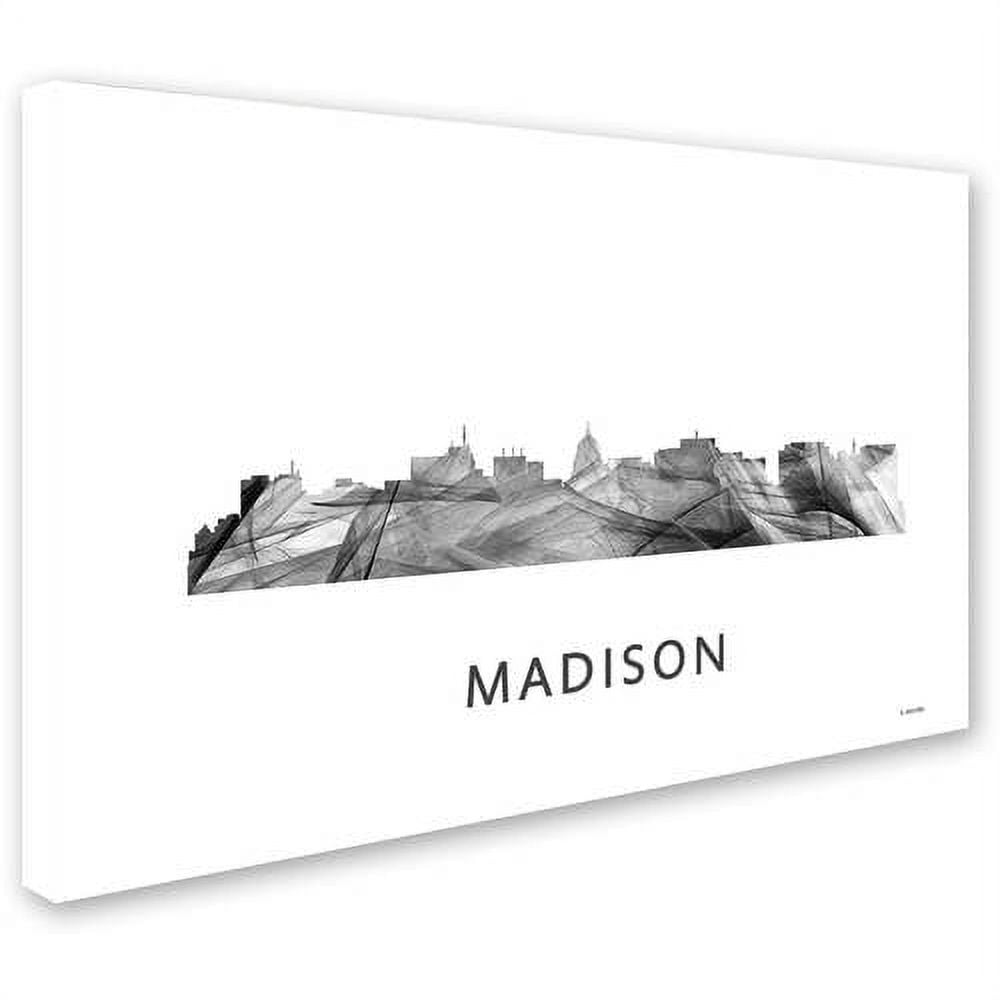 Trademark Fine Art 'Madison Wisconsin Skyline WB-BW' Canvas Art by Marlene Watson