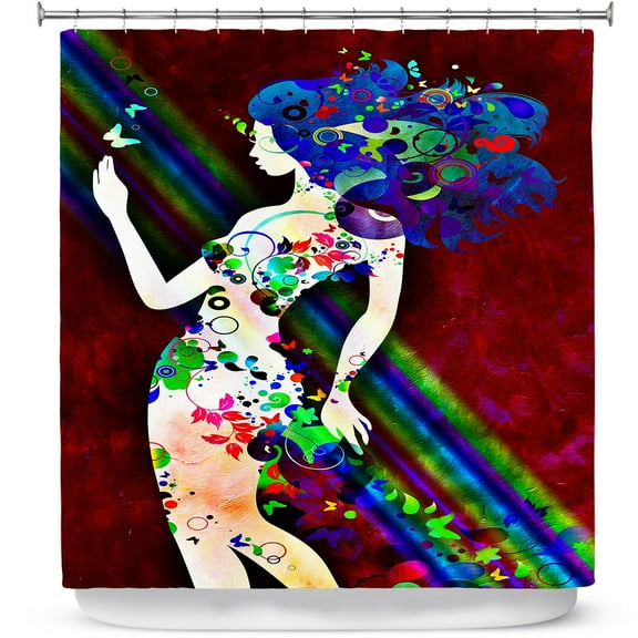 Shower Curtains 70" x 93" from DiaNoche Designs by Angelina Vick - Wondrous Red 4