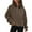 Gray#3, variant on Evdexr Womens Sweatshirts Half Zip Cropped Pullover Fleece Quarter Zipper Hoodies 2025 Fall Fashion Outfits Clothes Brown L
