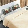 thumbnail image 5 of Yayeee Pillowcase Standard Size Set of 2 Satin Wrinkle Resistant Pillow Case, Christmas Blooms, 5 of 8