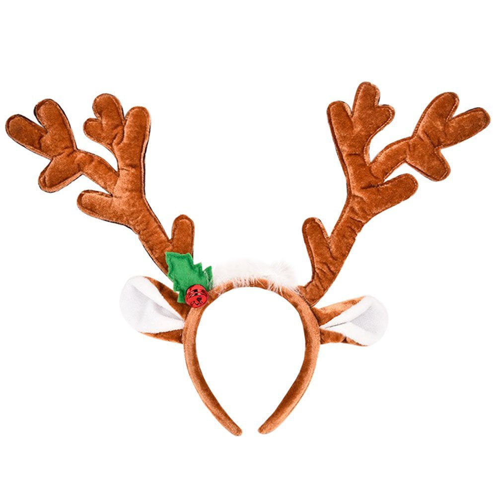 Aodaer 3 Pack Brown Christmas Reindeer Sequined Headband Cute Festive Ornaments Deer Headband for Halloween Christmas and Easter Party 