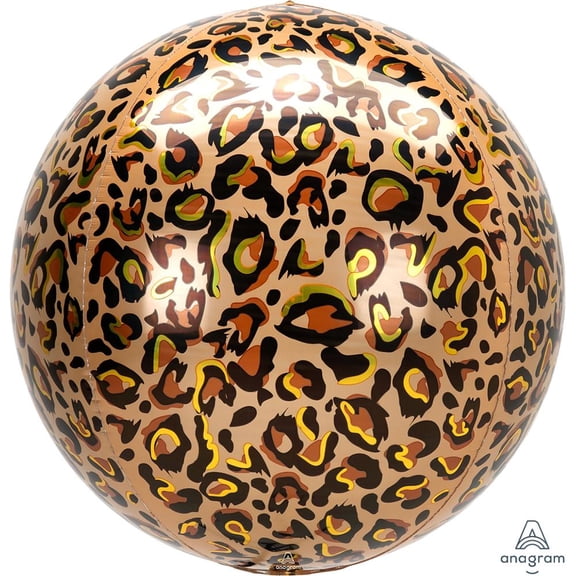 LOONBALLOON Safari-Jungle Balloons, 16″ LEOPARD PRINT ORBZ