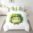 thumbnail image 2 of jejeloiu Cartoon Cabbage Bedding Comforter Set 7-Piece,Vegetable Plant King Bedding Sets,Green White Bed Sheets For Girls Teens,Microfiber Bedroom Decor, 2 of 8