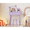 Purple, variant on Kids Vanity Set with Lights & Stool, Bear-Shaped Makeup Table with Touch LED Mirror, Wooden Princess Dress Up Table for Girls 3-8 Years, Playroom Bedroom Decor
