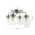 thumbnail image 3 of JONATHAN Y Piper 18" 4-Light Farmhouse Rustic Iron/Glass LED Semi Flush Mount, Nickel/Clear, 3 of 8