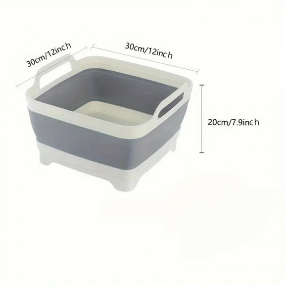 Silicone Collapsible Bucket with Drain Plug  1pc Portable Folding Basin for Camping Fishing Picnics  Large Capacity Easy Storage
