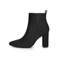 thumbnail image 6 of BLISSFUL STEP Women's Zipper Block Heels Ankle Boots Black 7, 6 of 8