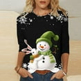 thumbnail image 2 of Darzheoy Womens Tops Round Neck Loose Seamless Loungewear Christmas Printed Sweatshirts Pullover Hoodless Fashion Solid Color Blouses, 2 of 5