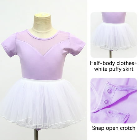 

Leesechin Baby Romper Toddler Girls Children s Dance Clothes Summer Short Sleeves Training Clothes Ballet One-piece Performance Clothes Skirt Set on Clearance
