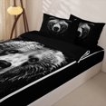 thumbnail image 3 of Erosebridal Vintage Black Bear Zipper Queen Comforter Set with Fitted Sheet and 2 Pillowcases,Wild Animal Rustic Cabin Zipper Bedding Set For Boys,Black Reversible,4-Piece, 3 of 7