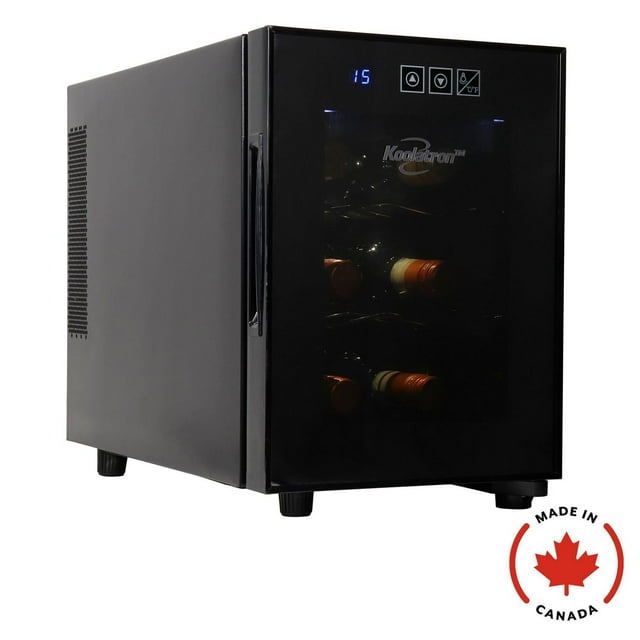 Koolatron 6 Bottle Wine Cooler Thermoelectric Wine Fridge, Digital Temperature Controls Black