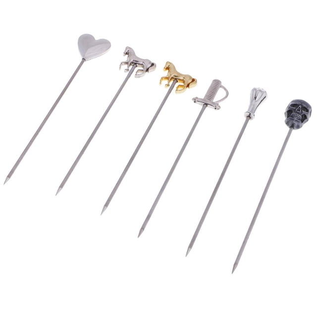 Varillas de acero inoxidable Zulema 6 Piezas Selecciones de cóctel de acero inoxidable 10-12 cm