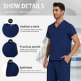 thumbnail image 3 of VIAOLI Scrubs for Men Set – V-Neck Top & Straight Leg Pants Stretch Nursing Uniform Set with Adjustable Waistband and Multiple Pockets, 10 Colors, 3 of 6