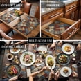 thumbnail image 3 of Brown Gray Plaid Placemats for Dinning Table Set of 4, Country Abstract Gradient Chic Check Burlap Kitchen Place Mats Waterproof Cloth Table Mats, Indoor Outdoor Placemats Easy Clean Dinner Decor, 3 of 8