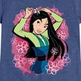thumbnail image 3 of Disney Princess - Mulan Floral Watercolor - Youth Girls Fitted Short Sleeve T-Shirt, 3 of 5