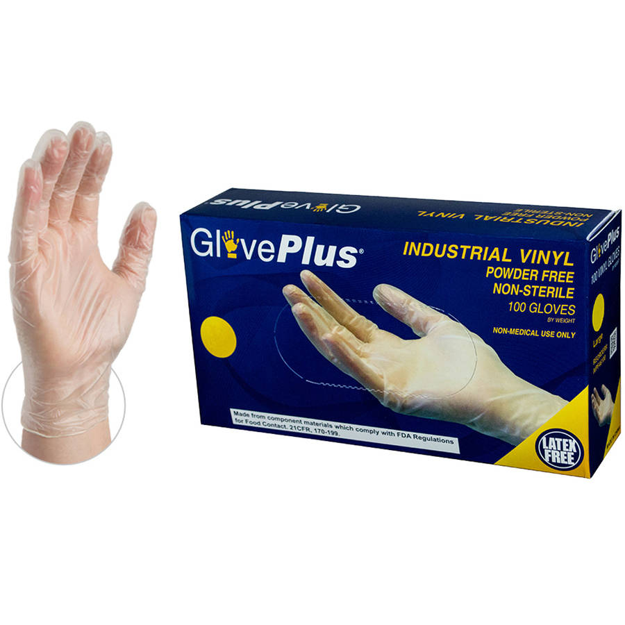 GlovePlus Clear Vinyl Industrial Disposable Gloves, XLarge by AMMEX